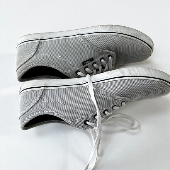 Vans Original Blue and White Stripped Boat Sneakers - Picture 5 of 11